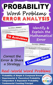Have Your Students Apply Their Understanding Of Probability With These Error Analysis Activities This Probability Word Problems Word Problems Error Analysis