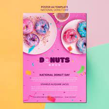 Starting monday and running through dec. Free Psd National Donut Day Poster Template