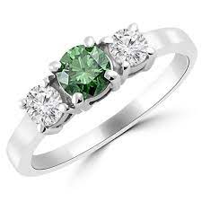 1 Carat Fancy Green Diamond 3 Stone Engagement Ring 3 Stone Engagement Rings Stone Engagement Rings Stone Engagement