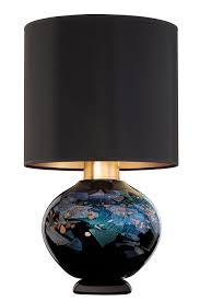 Tissus classé aux normes nf. Sobe Lampe De Table En Verre Dichroique Noir Et Abat Jour Noir Fine Art Lamps Luminaires De Prestiges Fabriques Aux Usa Ref 19070519