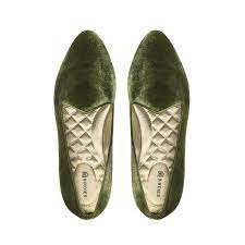 The Heron In Olive Birdies Slippers 120 Womens Flats Velvet Loafers Olive Green Shoes