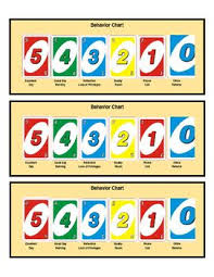 Individual Behavior Chart Uno Game Theme Classroom Games