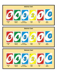 Individual Behavior Chart Uno Game Theme Classroom Games