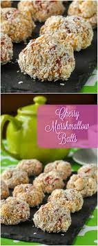 Cherry Marshmallow Balls Easy No Bake Delicious Recipe Cookie Exchange Recipes Diy Easy Recipes Christmas Baking Easy
