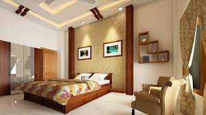 In this video,modern bed design interior ideas and modern bedroom interior design. Wooden Bed With Side Shelves Units And Back Wall Of Bed Treated With Wall Paper Modern Bedroom Design Modern Bedroom Colors Bedroom Design