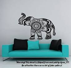 Shop wayfair for all the best window wall decals. Wall Decal Elephant Vinyl Sticker Decals Lotus Indian Elephant Floral Patterns Mandala Tribal Buddha Ganesh Om Home Decor Bedroom Art Design Interior Ns384 Elephant Things