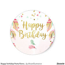 Rose Gold Happy Birthday Cake Topper Printable Happy Birthday Party Favor Tags Sticker Pink Gold Zazzle Com In 2020 Happy Birthday Printable Happy Birthday Signs Birthday Cake Topper Printable