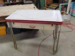 We provide detailed descriptions of all our pieces. Thomas Nelson Furniture Restoration Antique Retro Enamel Top Dinette Table Vintage Kitchen Table Kitchen Table Settings Metal Dining Table