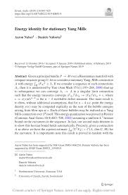 Energy Identity for Stationary Yang Mills