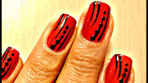The spell of red on valentine's day. Easy Nail Art Designs Red And Black Youtube