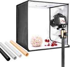 Amazon Com Neewer Photo Studio Light Box 20 Inches 50cm Shooting Light Tent Adjustable Brightness Foldable Portable Professional Booth Table Top Photography Lighting Kit 120 Led Lights 4 Colors Backdrops Camera Photo