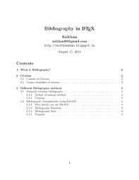 Those will not be in alphabetical order because they appear right next to the material as you use it in the on the works cited page, you will list your sources in alphabetical order by author's last name. Pdf Bibliography In Latex Sulthan A Academia Edu