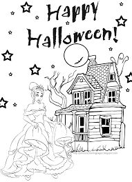 Tangled Coloring Pages: HAPPY HALLOWEEN PRINCESS COLORING PAGE