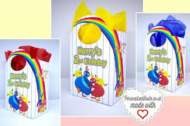 Birthday Party In A Box For Adults Uk 6x Personalised Twirlywoos Party Bags Favor Treat Goodie Sweets Gift Boxes Box Blue Red Yellow Twirly Woos Party Bags Personalize Bag 2nd Birthday