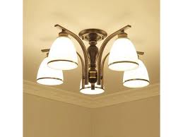 Oovov American Living Room Glass Ceiling Lights Simple Bedroom Dining Room Study Room Ceiling Lamp Black Iron 5 Lights Newegg Com