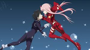With tenor, maker of gif keyboard, add popular zero two animated gifs to your conversations. Darling In The Franxx Zero Two Hiro With Blue Background 4k 8k Hd Anime Wallpapers Hd Wallpapers Id 42382