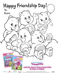 Tell them how much they mean to you and. Free Printable Friendship Day Card From The Care Bears Coloring Pages Happy Friendship Day Bear Coloring Pages