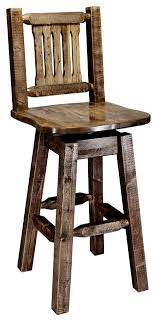 Hillsdale kingston game swivel leather back bar stool in cherry. Bar Stool With Back And Swivel Stain And Clear Lacquer Finish Rustic Bar Stools And Counter Stools By Online Retale Llc D B A Barstool Boutique