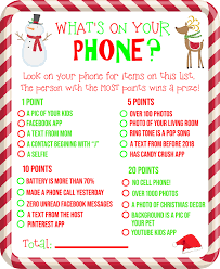 Free Printable Birthday Party Games For Adults What S On Your Phone Christmas Party Game Free Printable Christmas Party Games For Groups Fun Christmas Party Games Fun Christmas Games