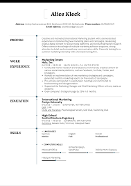 10 sample internship curriculum vitae templates pdf doc free. Marketing Intern Resume Example Kickresume