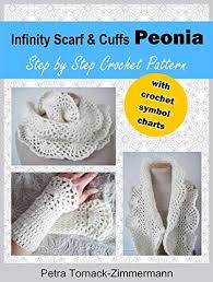 infinity scarf cuffs peonia step by step crochet pattern