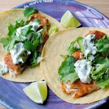 Sprinkle spice mixture evenly over both sides of fish. Fish Tacos With Lime Cilantro Crema