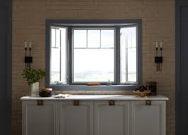 White kitchen window blinds for tosca kitchen. Bay Window Brings Classic Design To Home S Architecture Pella