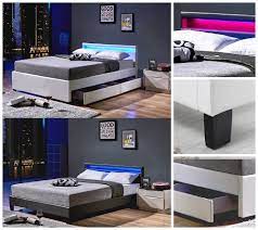 Laden + led 180x200 mars, eiche dekor. Home Deluxe Led Doppelbett Lederbett Bettgestell Lattenrost Kunstlederbett Bett Ebay
