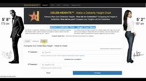 how to compare a celebrity height with an other celebrity head to head