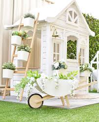 This Playhouse Is Too Cute Credit To Hudson And Harlow Play Houses Kids Interior Design Backyard For Kids