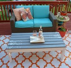 Our beverly coffee table is hand woven of natural rattan with lattice apron, wrapped joints and tempered glass top. How To Build Paint And Stencil An Outdoor Coffee Table Creative Ramblings