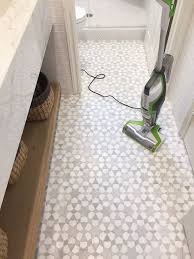 Becki Owens Beautiful New Bath Install With New Ravenna Marble Mosaic Tile Floating Marb Patterned Bathroom Tiles Best Bathroom Flooring Bathroom Floor Tiles