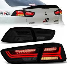 08 17 Mitsubishi Lancer Evo X 10 Sedan Sequential Led Turn Signal Tail Lights Smoked Tail Light Mitsubishi Lancer Mitsubishi