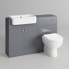 They can be fitted into any style of bathroom, which makes them perfect for smaller areas where storage space is at a premium. 1160mm Harper Gloss Grey Combined Vanity Unit Sabrosa Ii Pan