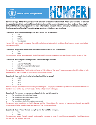 A lot of individuals admittedly had a hard t. Below Is A Copy Of The Hunger Quiz With Answers To Each Question