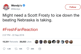 Former nebraska cornhuskers wr wan'dale robinson announced friday he is transferring to kentucky. Wendy S Roasts Nebraska On Twitter During Loss To Michigan The Ralphie Report