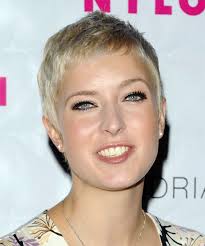 Diablo Cody Light Blonde Pixie Haircut