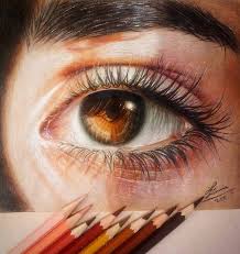 Light Brown Eyes Colored Pencils Realistic Eye Drawing Realistic Drawings Eye Art