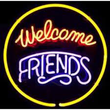 Model Welcome Friends Neon Signs Neon Bar Signs Custom Neon Signs