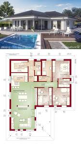 Fertighaus Winkelbungalow Modern Mit Walmdach Pool Bauen Bungalow Haus Grundriss 4 Zimmer 130 Qm Haus Bungalow Fertighaus Bungalow Bungalow