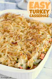 Spread into a greased 9×13 pan. Easy Turkey Casserole Bitz Giggles