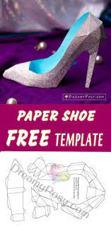 Schuh aus papier basteln vorlagen : How To Make 3d Paper Shoe As A Gift Box Free Template Kostenlose Vorlagen Bastelarbeiten Aus Papier Und Pappe Vorlagen