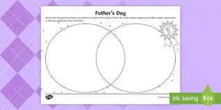 What is a diagram in english. Father S Day Venn Diagram Worksheet English