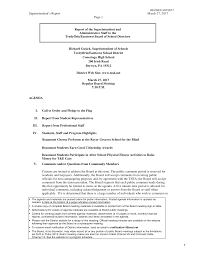 Report of the Superintendent