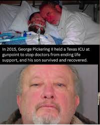 Doctors at a hospital in Texas informed George Pickering that his son was  in an irreversible coma. They explained that his son showed "no brain  activity" and the decision had been made