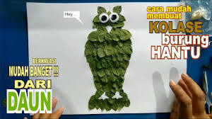 Bikin apel dari kertas origami. Cara Membuat Kolase Burung Hantu Dari Daun How To Make A Leaf Collage Youtube