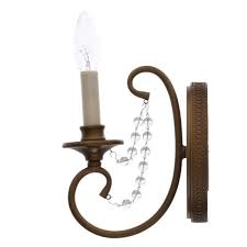 Shop wayfair for the best champagne bronze light fixture. Hampton Bay Estelle 1 Light Champagne Finish Glass Accents Wall Sconce Lighting Chandeliers Ceiling Fixtures Home Garden Worldenergy Ae