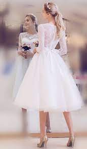 Half Sleeves Lace Knee Length Beach Wedding Dress Lace Beach Wedding Dress Knee Length Wedding Dress Civil Wedding Dresses