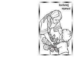 Dzień mamy u0013 laurka do pokolorowania dla dzieci. Kolorowanka Laurka Na Dzien Matki