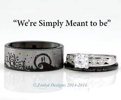 Nightmare Before Christmas His And Her S 3piece Engagement Set Nightmare Before Christmas Rings Nightmare Before Christmas Nightmare Before Christmas Wedding